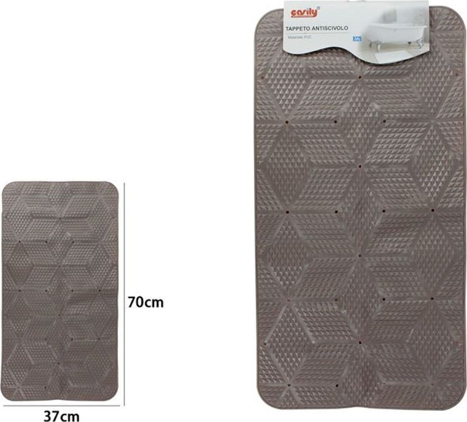 TAPPETO IN PVC ANTISCIVOLO PER VASCA BAGNO DOCCIA 70X37CM EFFETTO GEOMETRICO 59620 - 2
