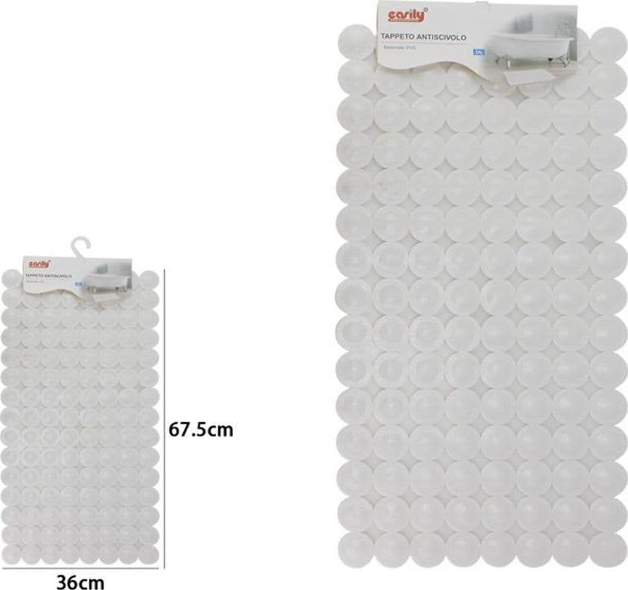 TAPPETO TAPPETINO IN PVC ANTISCIVOLO PER VASCA DA BAGNO DOCCIA 67.5X36CM BIANCA 59610 - 2