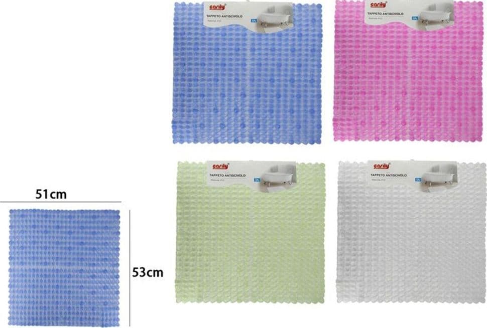 TAPPETO TAPPETINO ANTISCIVOLO PER VASCA DA BAGNO DOCCIA COLORATO 51X53 CM 59640 - 2