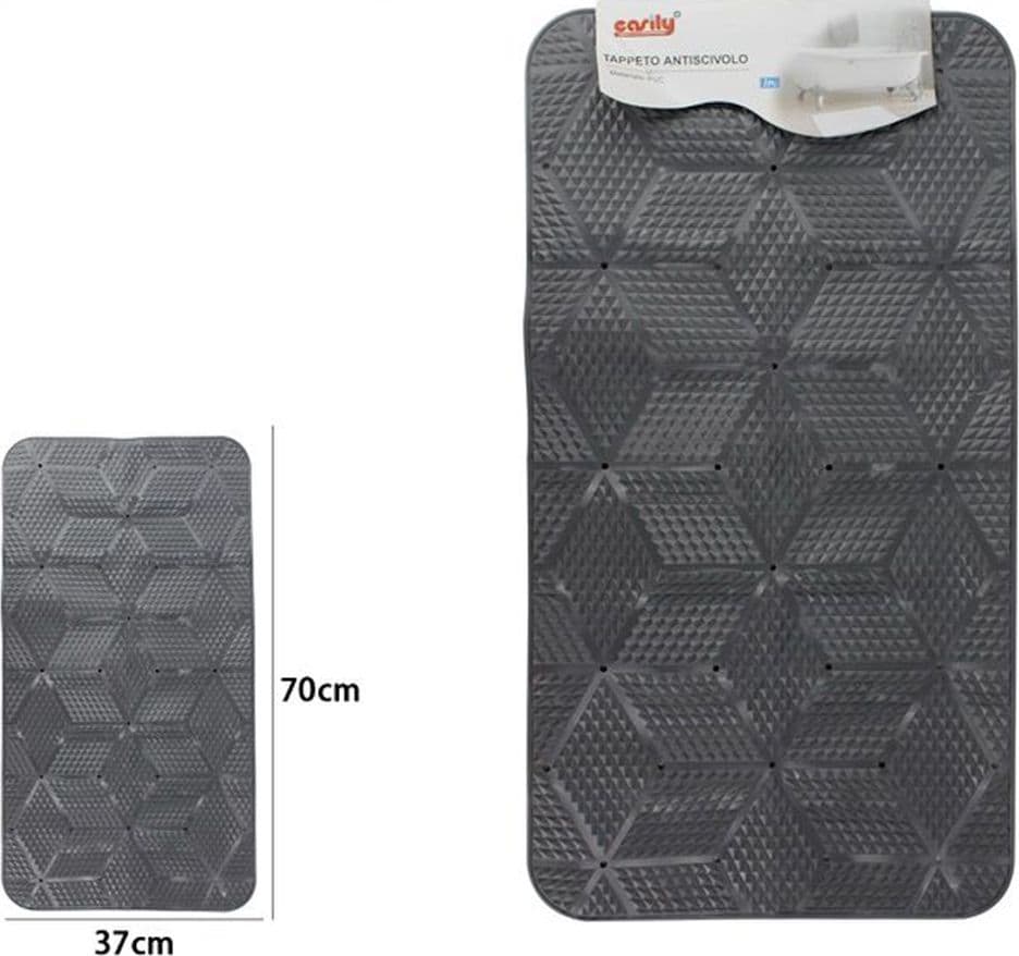 TAPPETO IN PVC ANTISCIVOLO VASCA DA BAGNO DOCCIA 70X37CM EFFETTO GEOMETRICO 59621 - 2