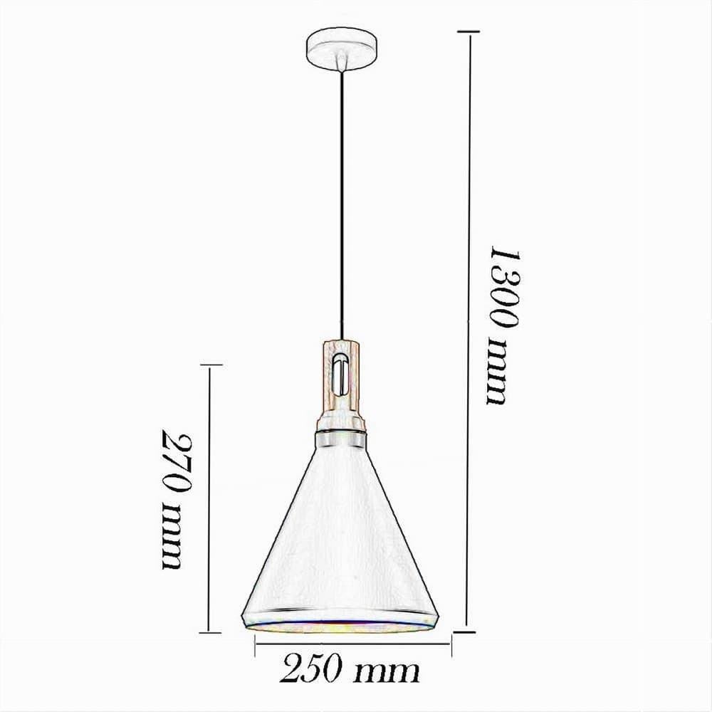 LAMPADARIO A SOSPENSIONE STILE INDUSTRIALE IN METALLO PENDENTE A CONO E27 A94 - 17