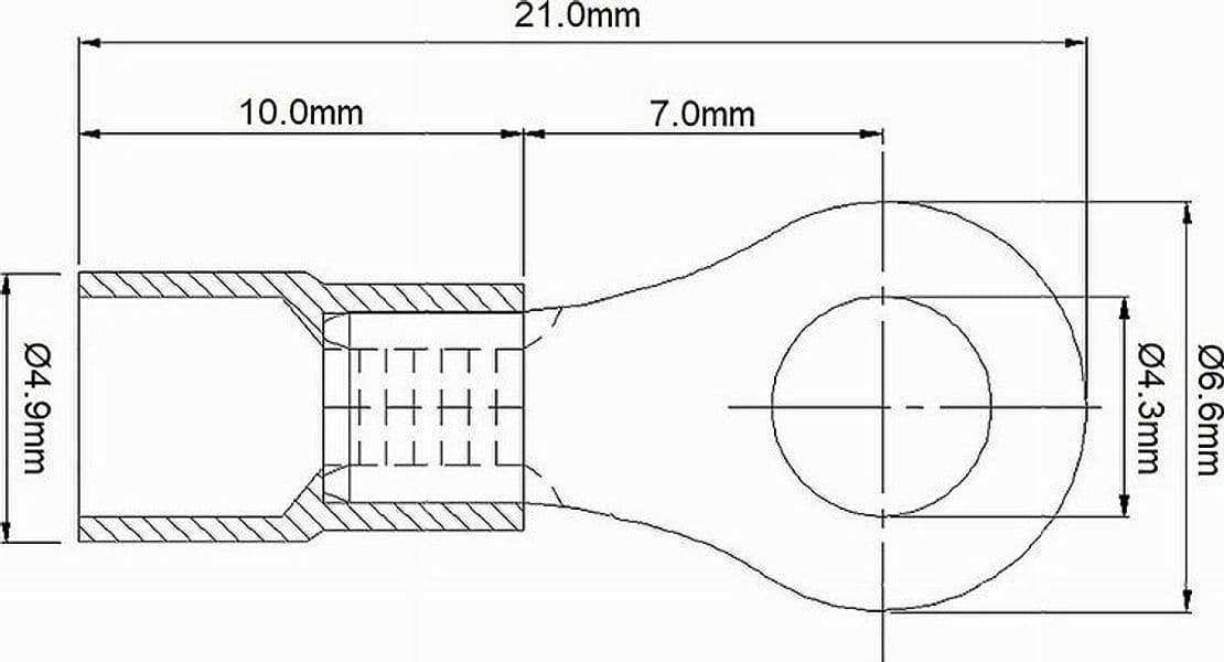 SET 100 PZ CAPICORDA TERMINALE AD OCCHIELLO ISOLATO PER CAVI 1.5-2.5MM² M4 RV2-4 - 8