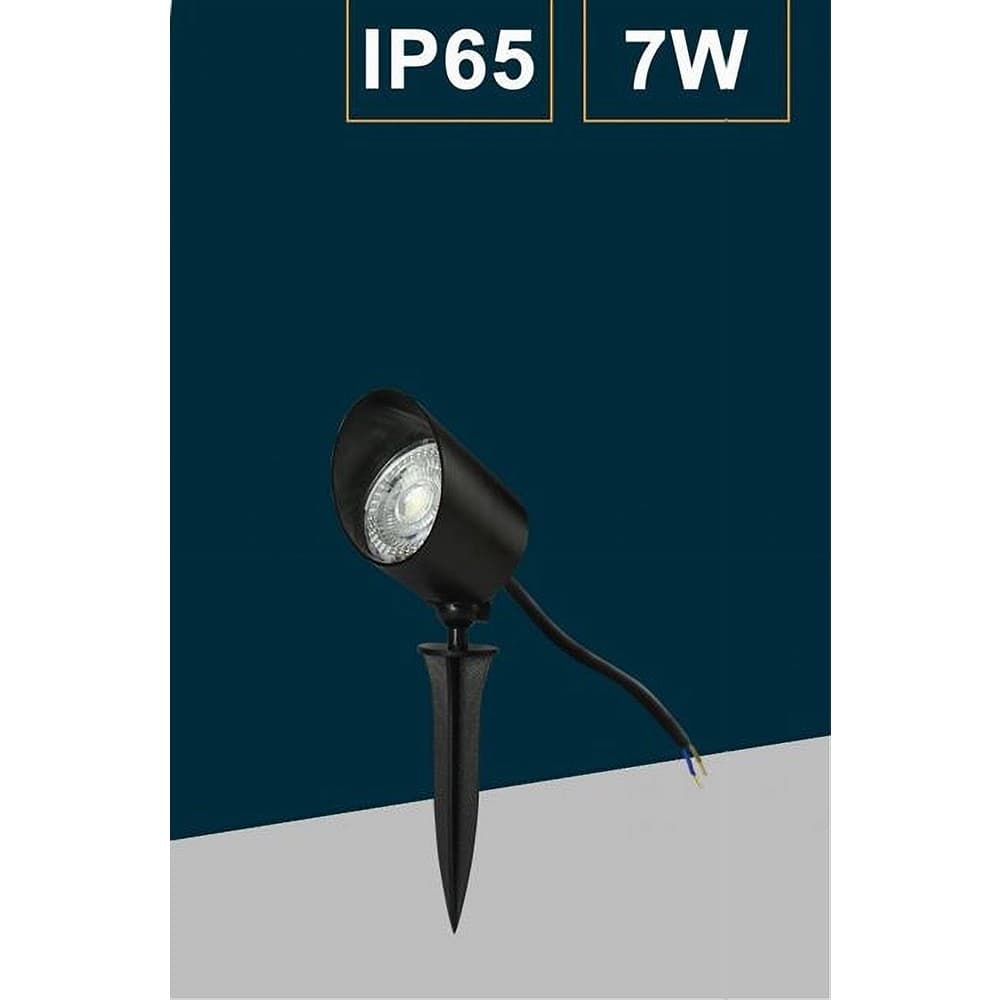 FARETTO LED 7W CON SNODO PICCHETTO STAFFA LAMPADA PER ESTERNO SEGNAPASSI IP65 110 - 12