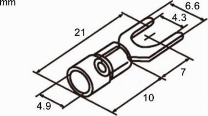 SET 100 PZ CAPICORDA A FORCELLA A CRIMPARE PER CAVI 4 A 6 MM² ISOLATO M4 SV5.5-4 - 8