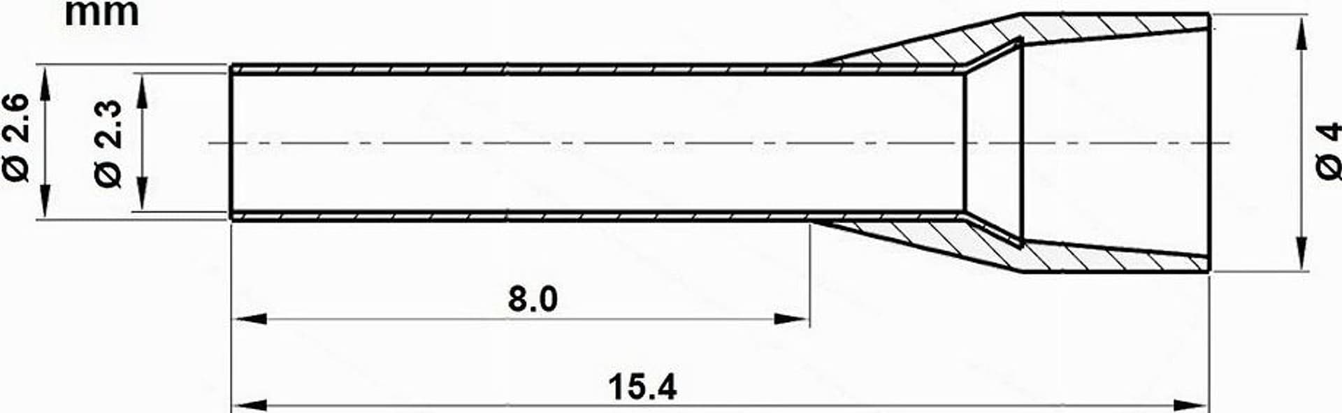 CONFEZIONE 100PZ TUBETTO CAPICORDA ISOLATO PER CAVI DA 2.5MM² TERMINALE 8MM E2508 - 11