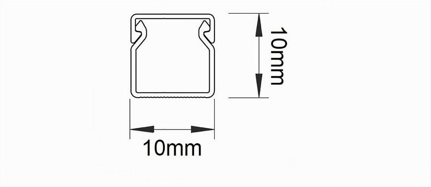10 PZ PROFILI CANALINA PASSACAVI CON BIADESIVO IN PVC COLORE BIANCO 2 MT 10X10MM - 4