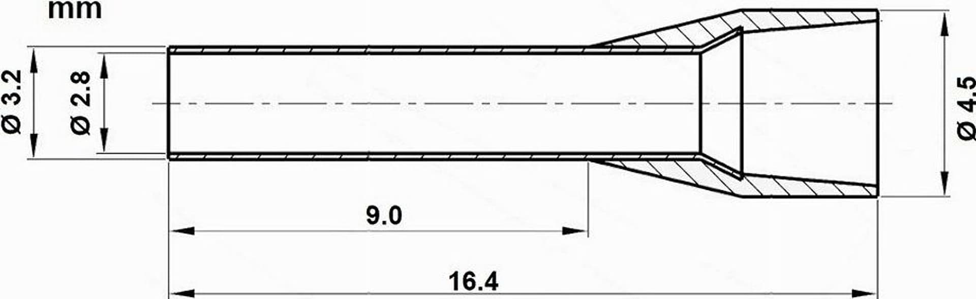 CONFEZIONE 100PZ TUBETTO CAPICORDA ISOLATO PER CAVI DA 4 MM² TERMINALE 9MM E4009 - 11