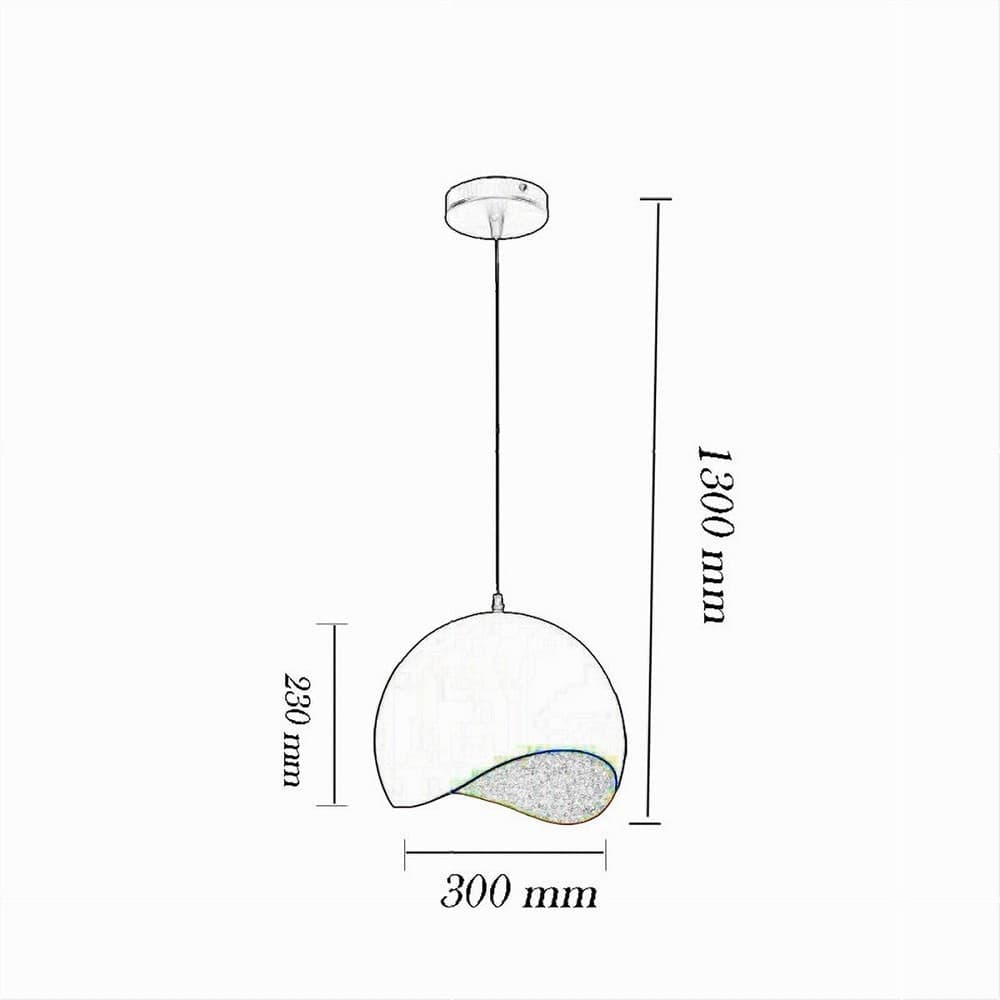 LAMPADARIO A SOSPENSIONE IN METALLO PENDENTE FORMA DI GUSCIO D’UOVO LUCE E27 B93 - 17