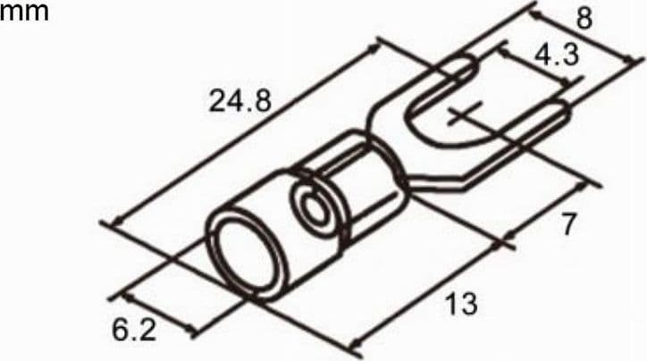 SET 100PZ CAPICORDA A FORCELLA A CRIMPARE PER CAVI 2.5 - 4MM² ISOLATO M4 SV3.5-4 - 8