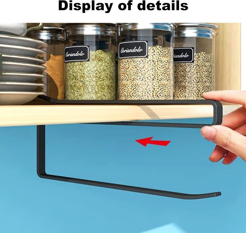 PORTAROTOLO 27CM SOTTOPENSILE SENZA FORARE PER CUCINA BAGNO PORTA ASCIUGAMANO - 14