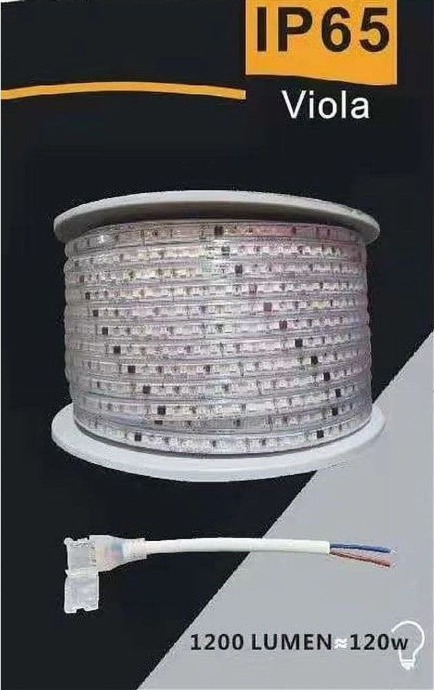 STRISCIA LED 3535 220V 12W/MT 120LED/MT 100 MT 8MM VARI COLORI DI LUCE 3535-120D - 9