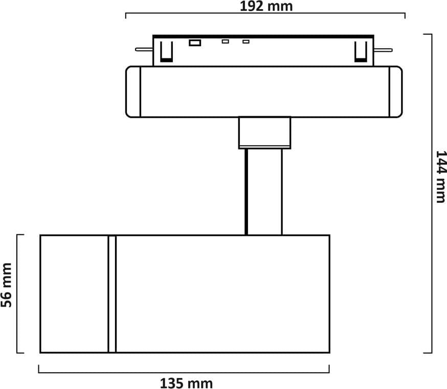 FARETTO LED 14W NERO MAGNETICO PER BINARIO MONOFASE 48V LUCE 3000K 4000K COB-14W - 11