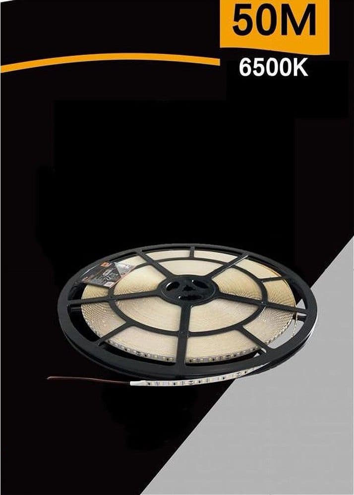 STRISCIA LED SMD2835 BOBINA 50 METRI 24V IP20 LUCE 6500K 3000K 4000K 50M-24V-120 - 2