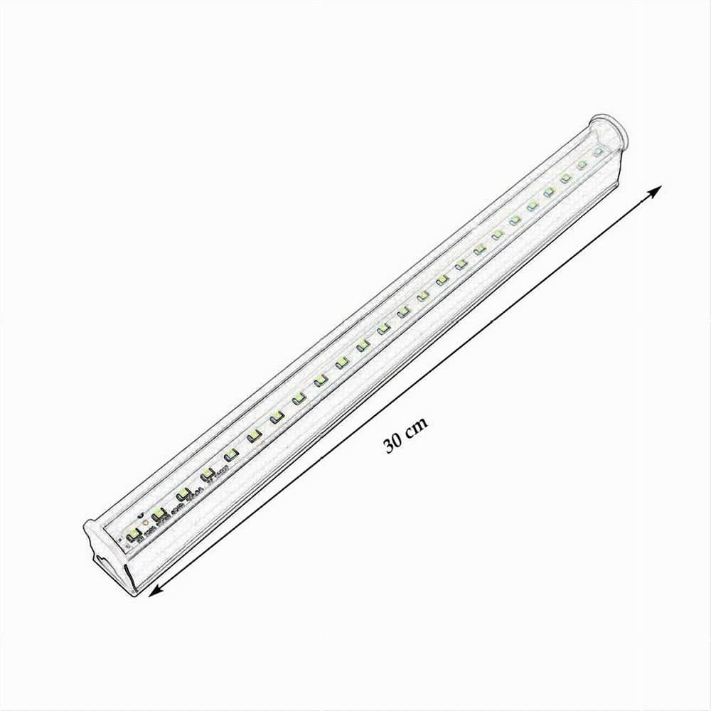 PLAFONIERA NEON SOTTOPENSILE LED TRASPARENTE TUBO 30 CM 5 WATT REGLETTE T5-30T - 7