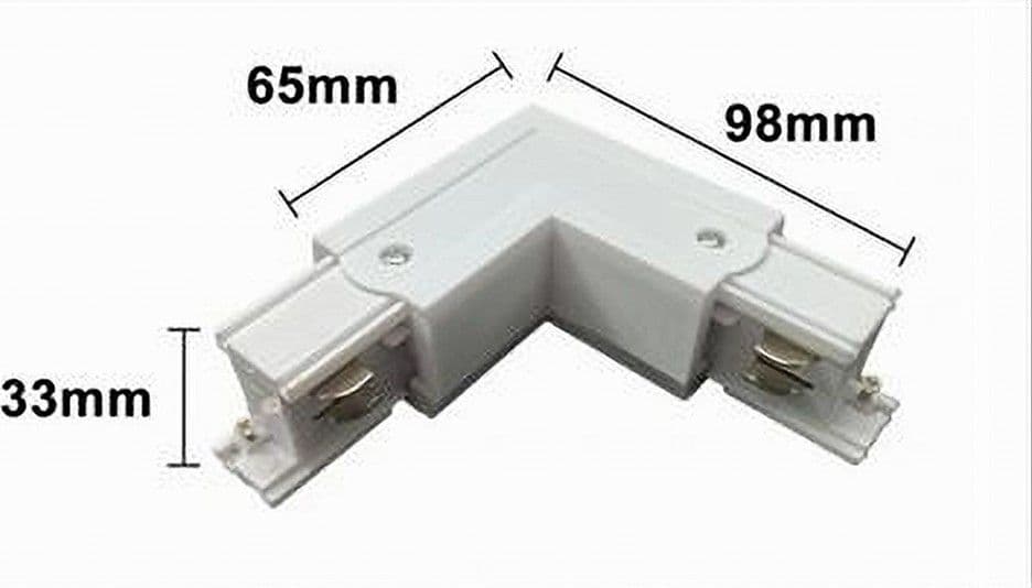 CONNETTORE ANGOLARE TIPO L GIUNTO CURVO BINARIO TRACK TRIFASE BIANCO NERO GF070-L - 5