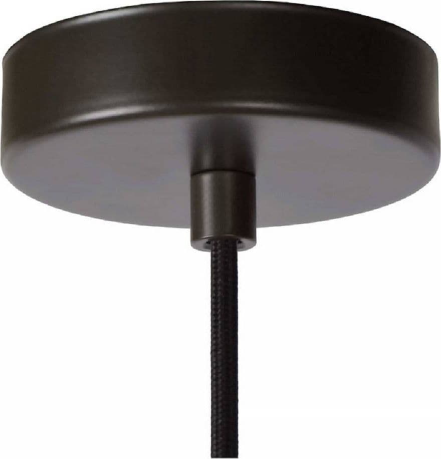 LAMPADARIO SOFFITTO CON PARALUME 3 ANELLI METALLO TRAFORATO NERO ATTACCO E27 A62 - 5