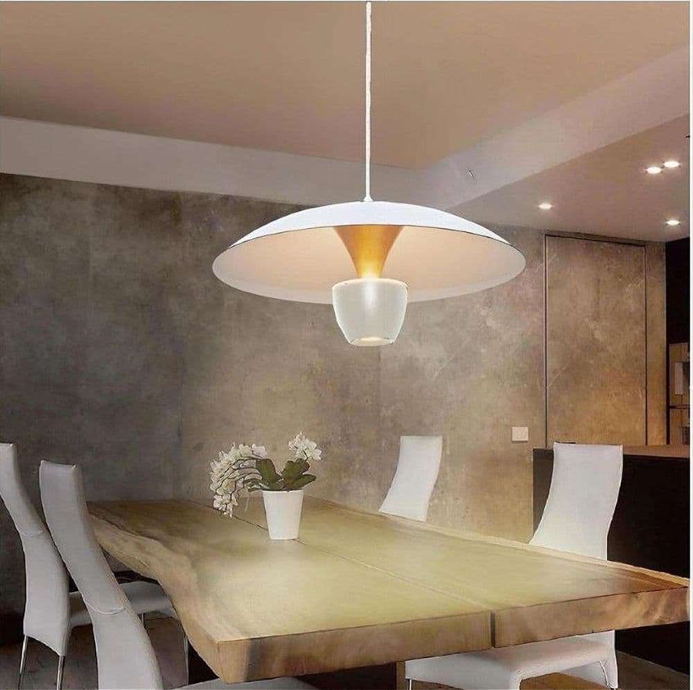 LAMPADARIO LED A SOSPENSIONE MODERNO 11W 880LM BIANCO NERO LUCE CALDA IP20 LP-64 - 9