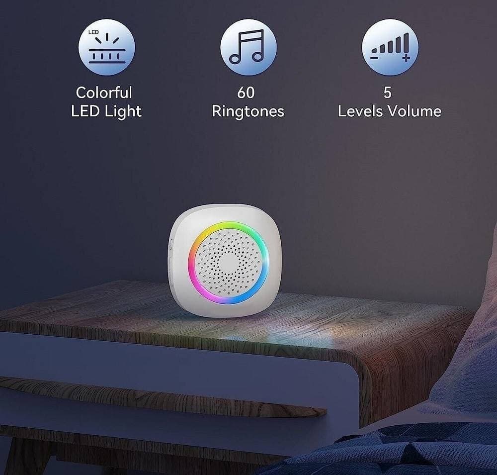 CAMPANELLO SENZA FILI WIRELESS PER CASA UFFICIO LUCE RGB 60 MELODIE RL-3995 - 7
