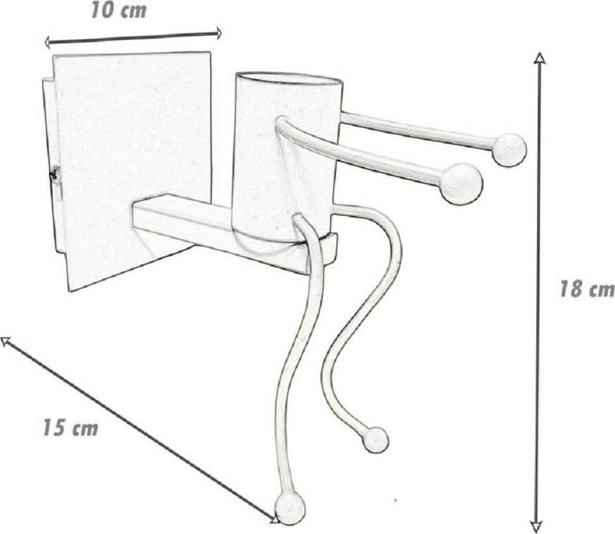 APPLIQUE DA PARETE DECORATIVO FORMA DI OMINO SEDUTO IN METALLO ATTACCO E27 AQ51 - 18