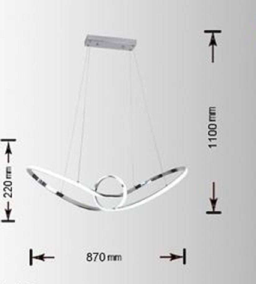LAMPADARIO LED MODERNO ARGENTO A SOSPENSIONE 38 WATT LUCE 6500K 4000K 3000K A07 - 8