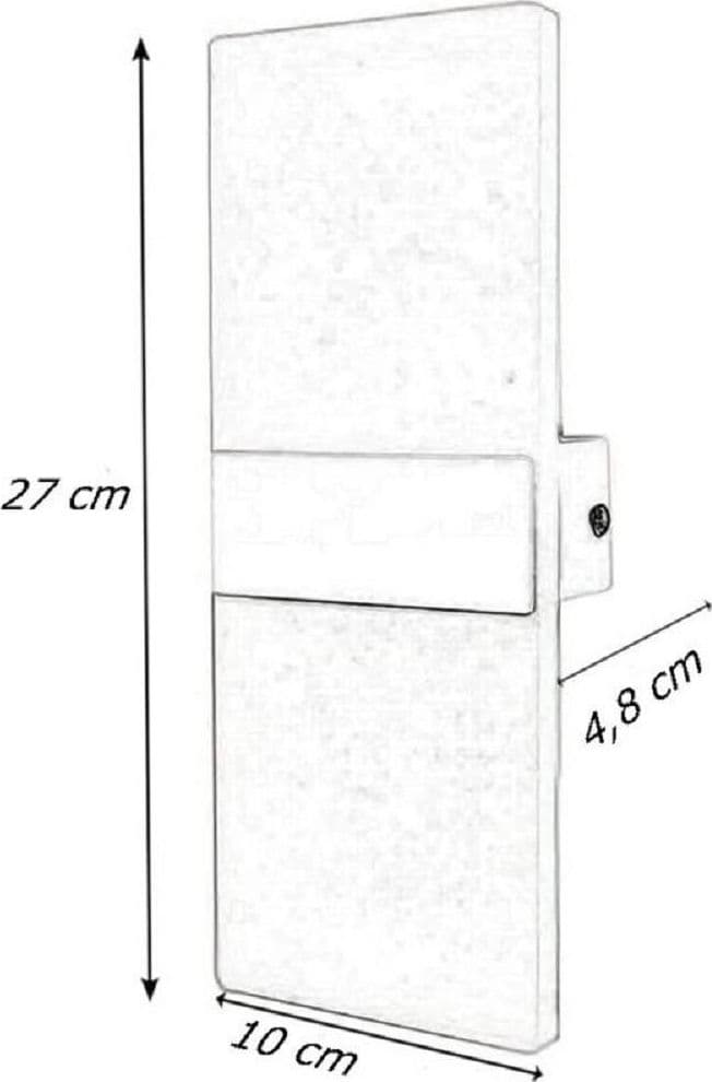 APPLIQUE LED RETTANGOLARE 10W PARETE DOPPIA EMISSIONE 3 COLORAZIONE LUCE E37-C3C - 8