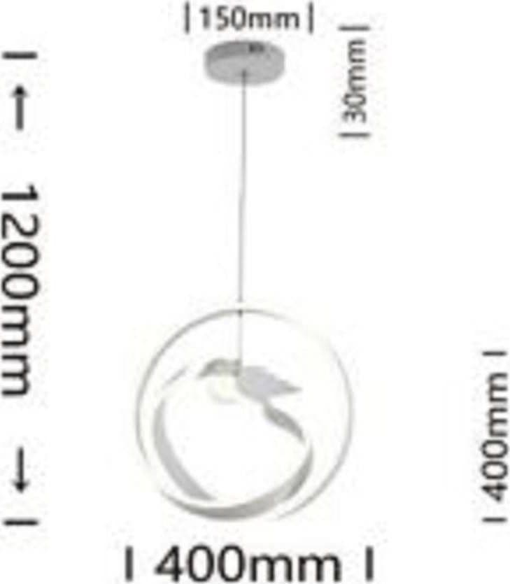 LAMPADARIO 53W LED MODERNO BIANCO A SOSPENSIONE CON UCCELLO LUCE NATURALE A51-BN - 2