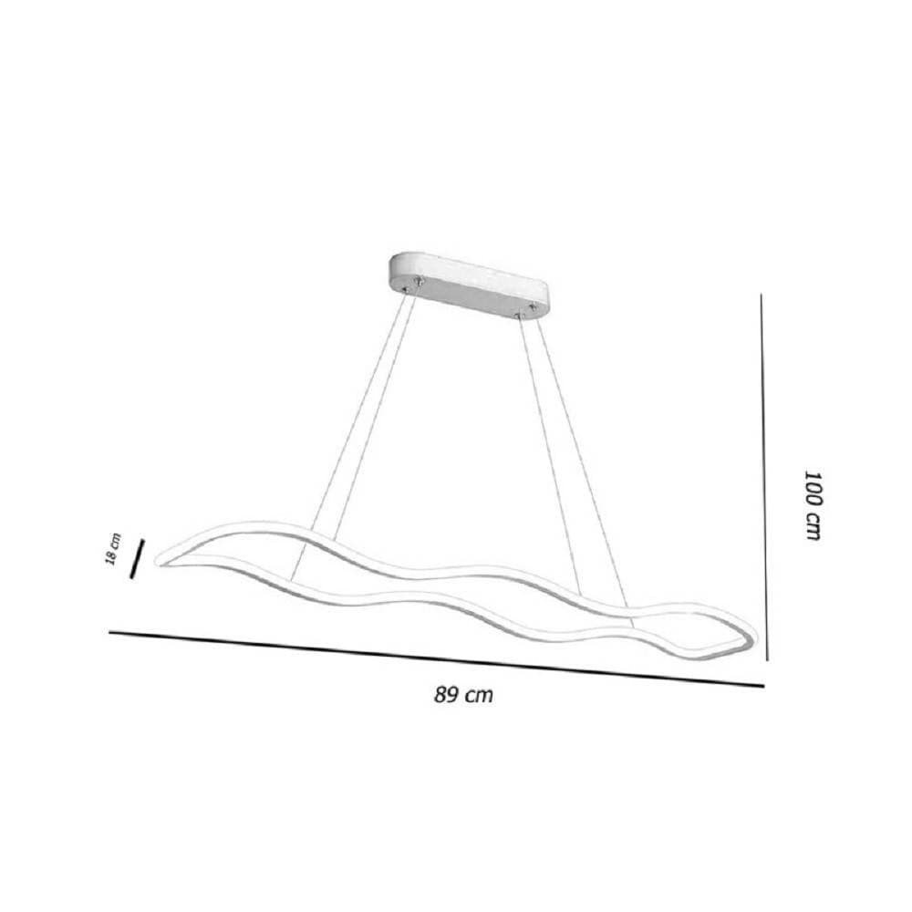 LAMPADARIO BIANCO ONDULATO A LED 48 W SOSPENSIONE LUCE 6500K 3000K 4000K B67-B - 8