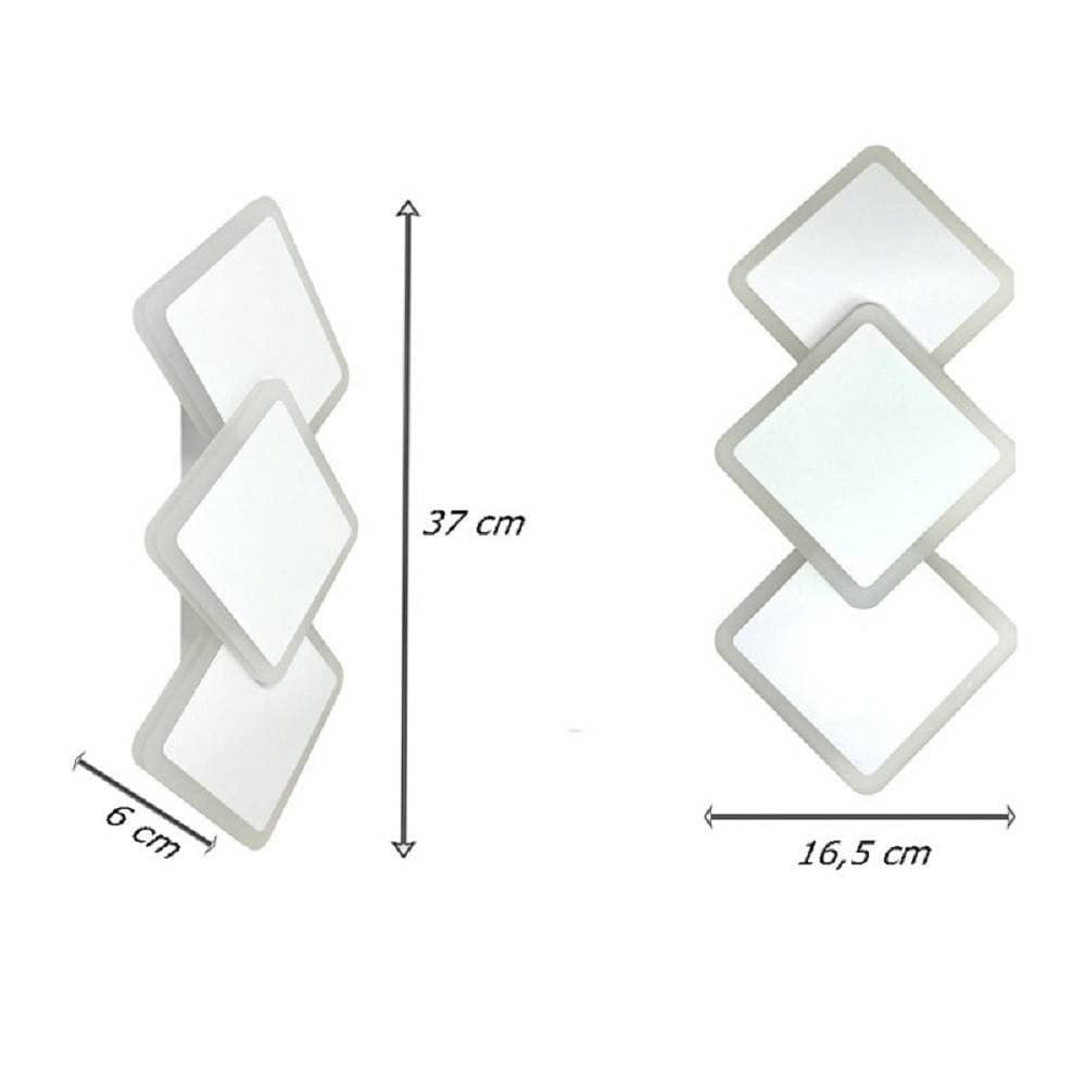 APPLIQUE MODERNO TRIPLO ROMBI A LED 14W DA PARETE 3 COLORAZIONI DI LUCE AQ31-B3C - 10