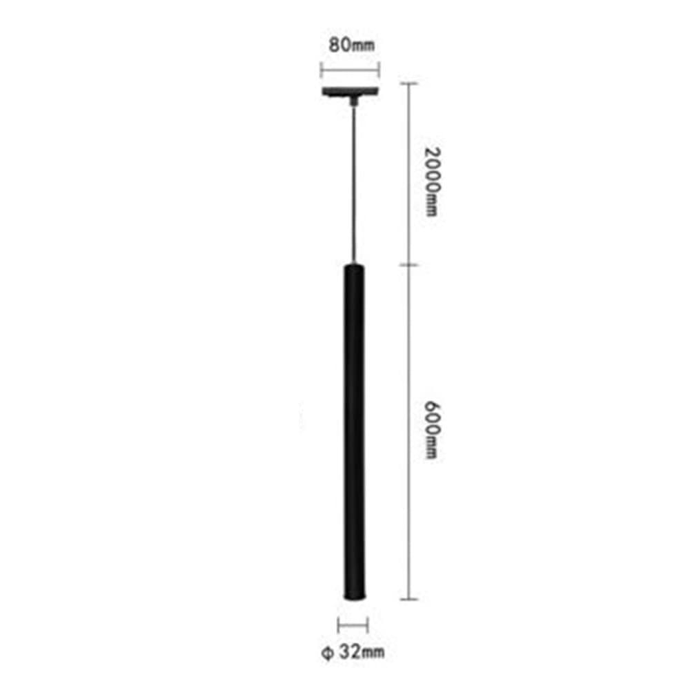 LAMPADA LED A SOSPENSIONE 3W CILINDRO PER BINARIO TRACK MONOFASE PROIETTORE LP-79 - 5