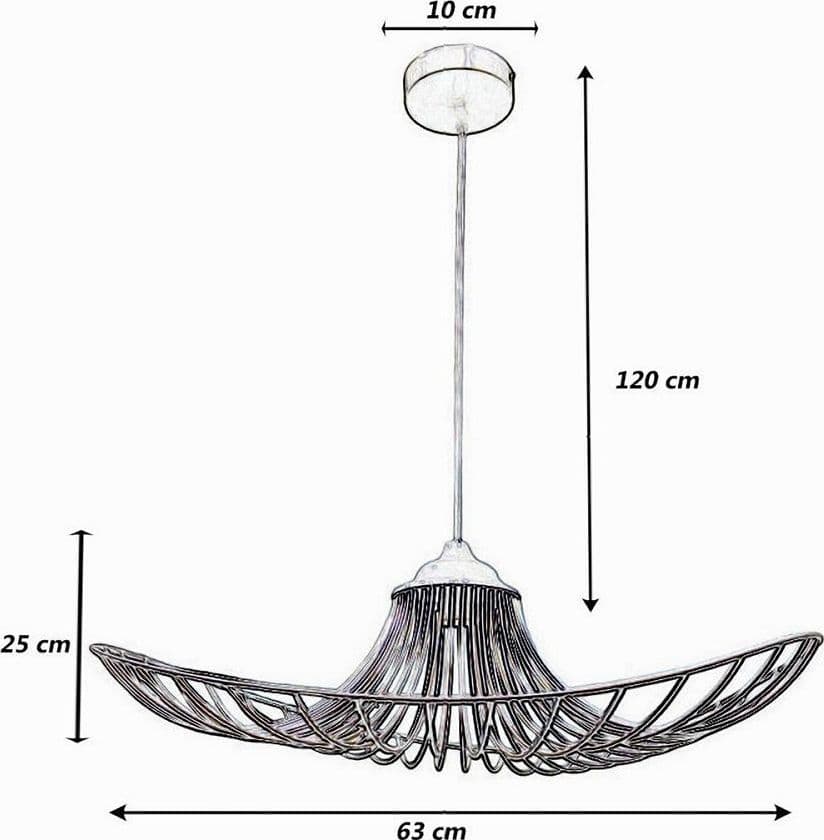 LAMPADARIO A CAPPELLO CON PARALUME METALLO E27 LAMPADA DECORATIVA CONTEMPORANEA B61 - 12