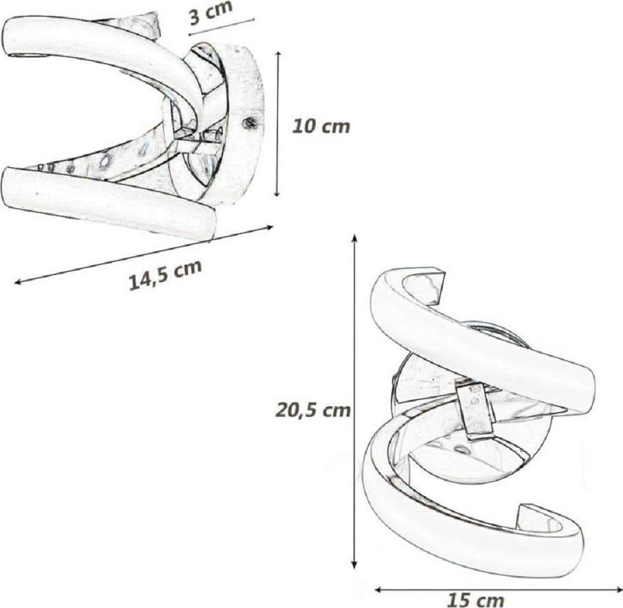 APPLIQUE A PARETE STILIZZATO 9 W SPIRALE ARGENTO TRE COLORAZIONI DI LUCE E58-A3C - 7