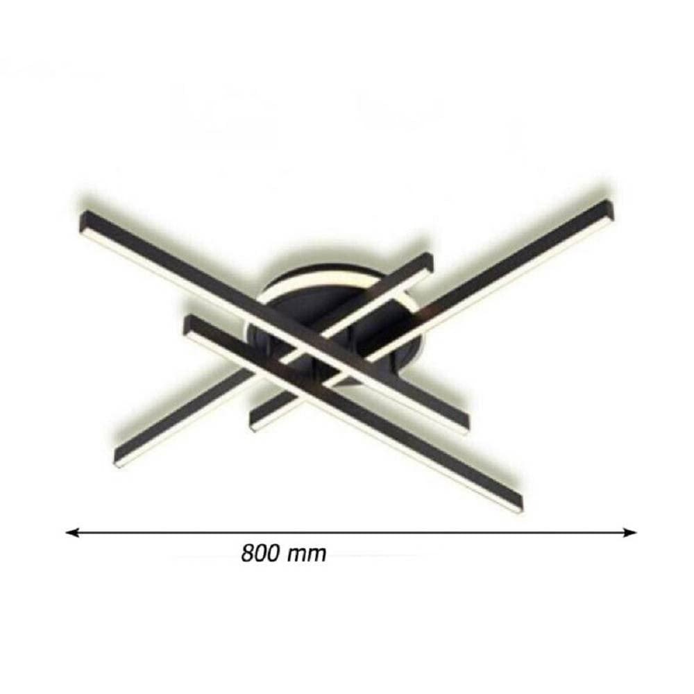PLAFONIERA A LED 45 W NERO DA SOFFITTO LAMPADARIO LUCE 6500K 4000K 3000K PN-21N - 6