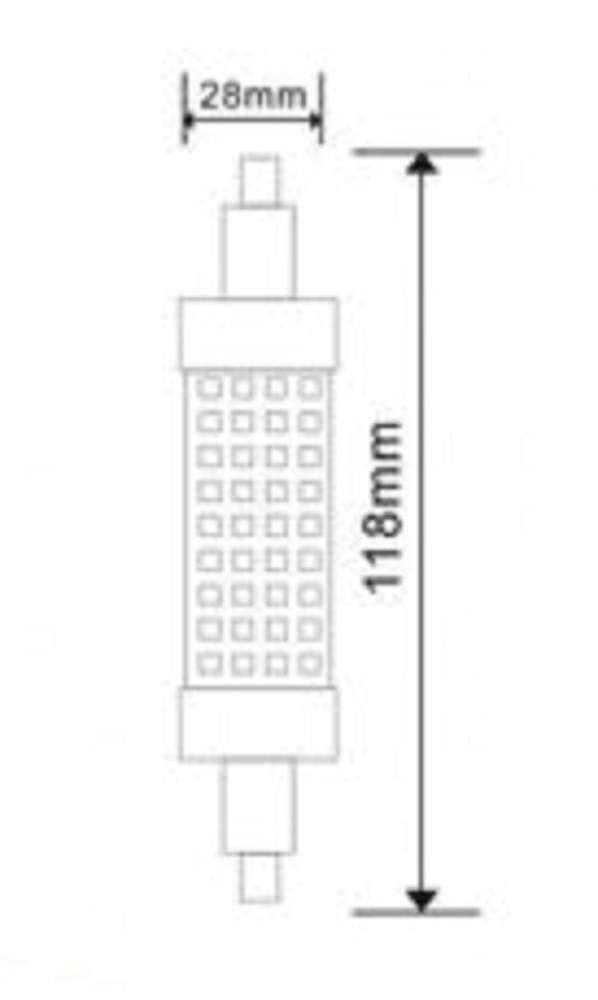 LAMPADINA LED SMD R7S L118 16W TUBOLARE LUCE 3000K 4000K 6500K SPARAC-R7S-16W-001 - 5