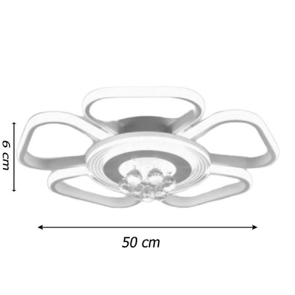 PLAFONIERA LED 50W FORMA FIORE CON PENDENTI MODERNA LUCE 6500K 3000K 4000K C42-B - 6