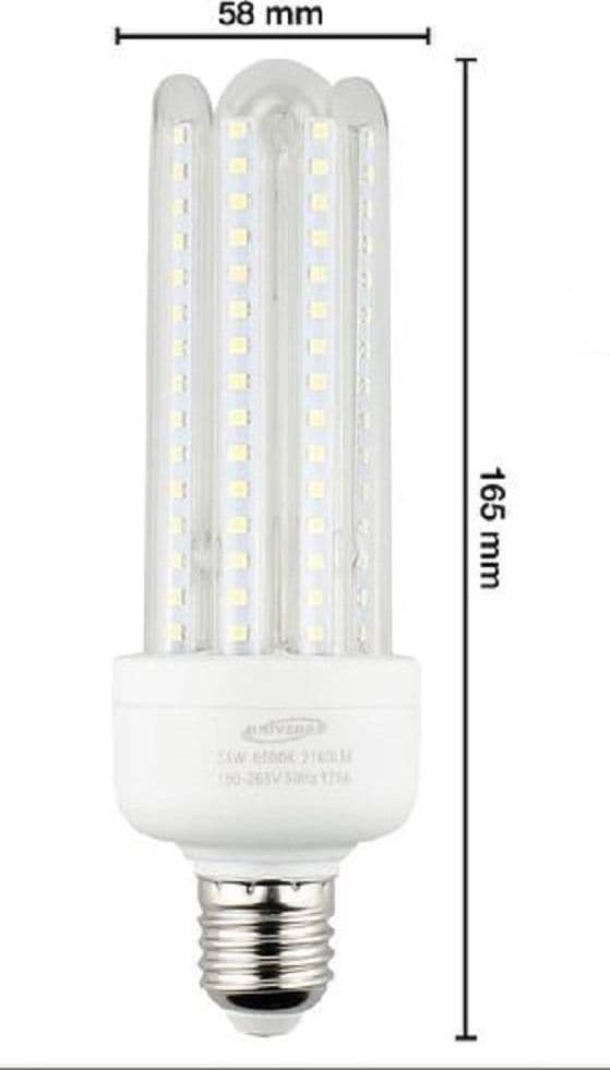 LAMPADINA LED E27 DA 24 WATT LUCE CALDA 3000K FREDDA 6500K NATURALE 4000K 4U-04T - 3