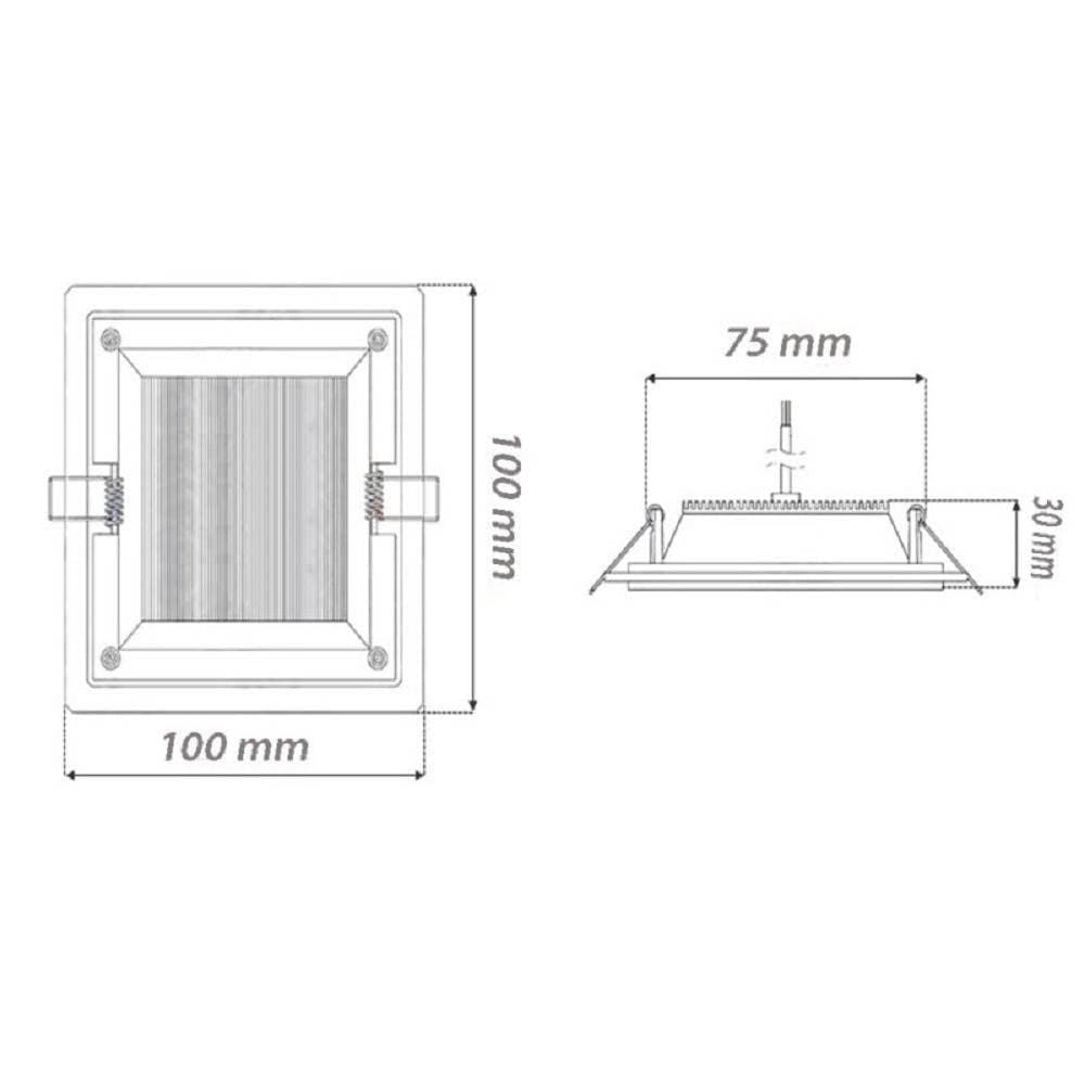 PANNELLO LED SLIM INCASSO BORDO IN VETRO 6 W CCT 3 COLORAZIONI DI LUCE P-75E-Q3C - 6