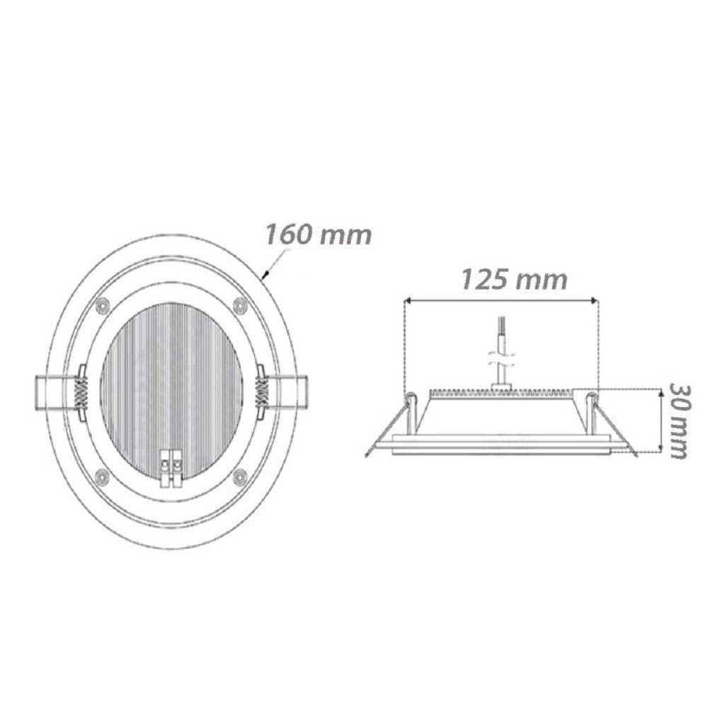 PANNELLO LED SLIM INCASSO BORDO IN VETRO 12W CCT 3 COLORAZIONI DI LUCE P125E-T3C - 6