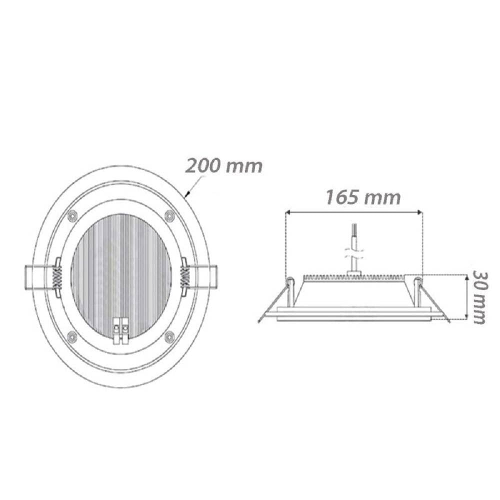 PANNELLO LED SLIM INCASSO BORDO IN VETRO 18W CCT 3 COLORAZIONE DI LUCE P165E-T3C - 6