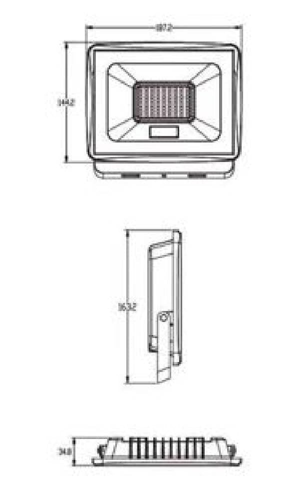 FARETTO LED FARO 50WATT 4500LM IP65 GRIGIO LUCE CALDA NATURALE FREDDA EK02-50W-G - 3