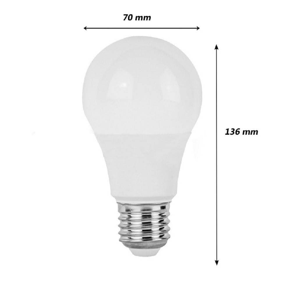 LAMPADINA LED GLOBO E27 16W LUCE FREDDA 6500K CALDA 3000K NATURALE 4000K A70-16W - 7