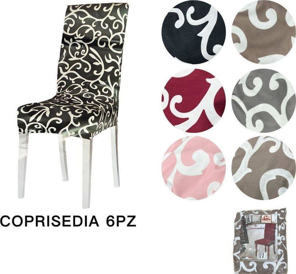 SET 2 PZ COPRISEDIA COPERTURA SPALLIERA ELASTICIZZATI CON GHIRIGORI VARI COLORI - 3
