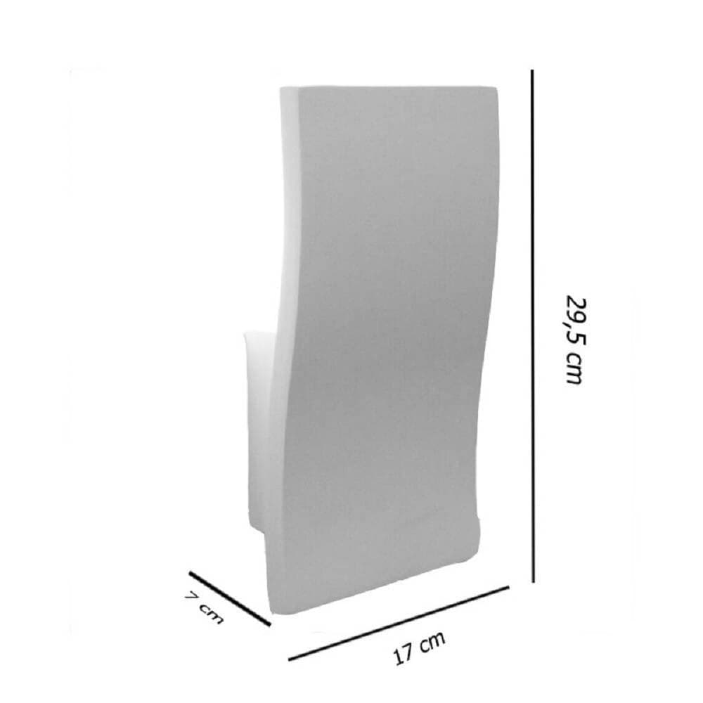 APPLIQUE IN GESSO RETTANGOLARE ONDULATO DA PARETE VERNICIABILE ATTACCO E14 GS-E86 - 4