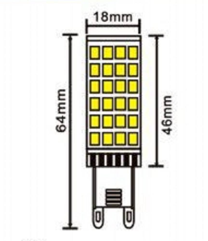 LAMPADINA LED G9 SPOTLIGHT 6WATT TUBOLARE LUCE FREDDA NATURALE CALDA 650LM G9-6W - 3
