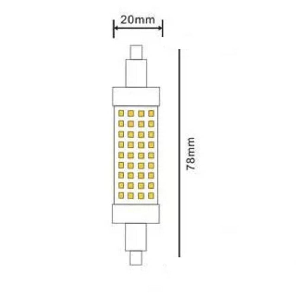 LAMPADINA LED R7S 8 WATT 880 LUMEN 78MM LUCE 3000K 4000K 6500K SPARAC-R7S-8W-001 - 6