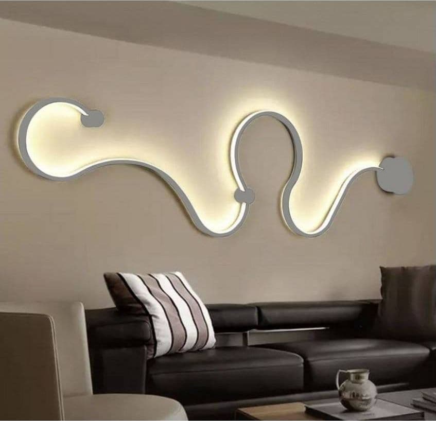 APPLIQUE LED 28 W LAMPADA PARETE A NASTRO BIANCO LUCE CALDA FREDDA NATURALE E69-B - 7