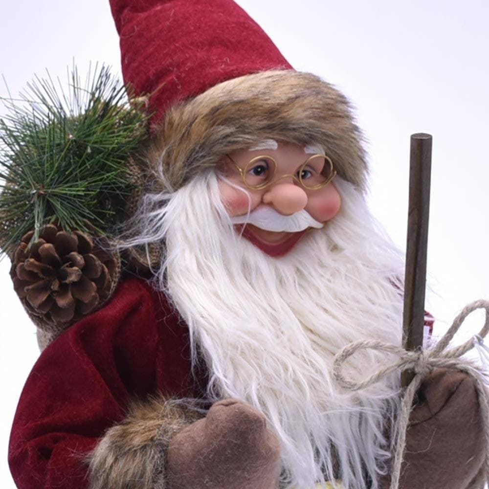 BABBO NATALE NORDICO 100CM IN PLASTICA VESTITI IN TESSUTO DECORAZIONE NATALIZIA - 3