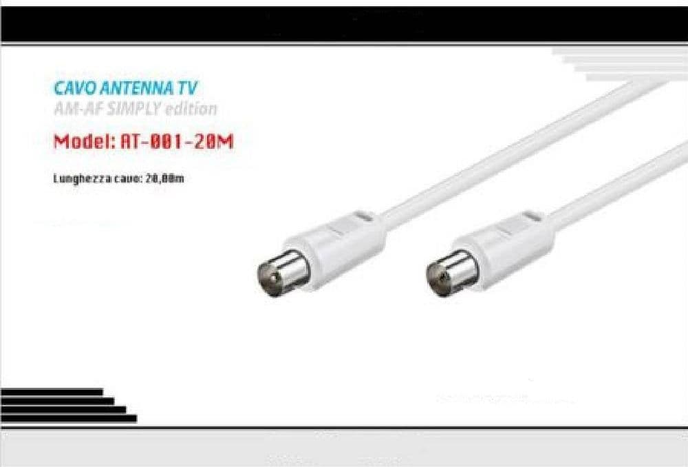CAVO 20 METRI ANTENNA TV MASCHIO/FEMMINA SCHERMATO PROLUNGA MAXTECH AT-001-20M - 2