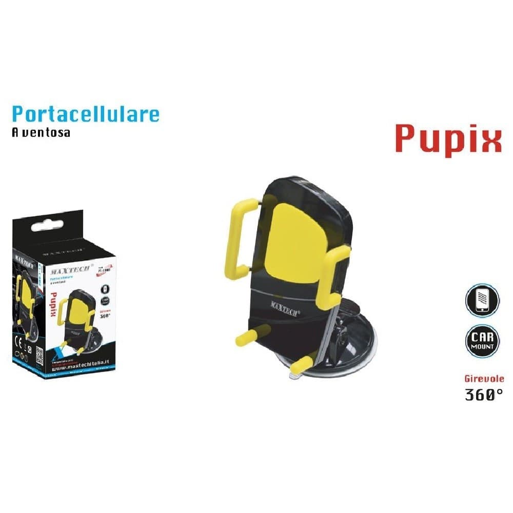 PORTA CELLULARE DA AUTO UNIVERSALE TABLET SMARTPHONE NAVIGATORE MAXTECH PT-C008 - 4