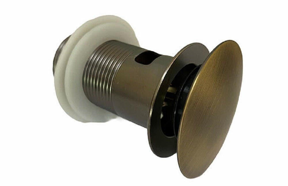 PILETTA DI SCARICO UNIVERSALE 1/4" LAVANDINO POP-UP TAPPO PRESSIONE BRONZO 59604 - 2