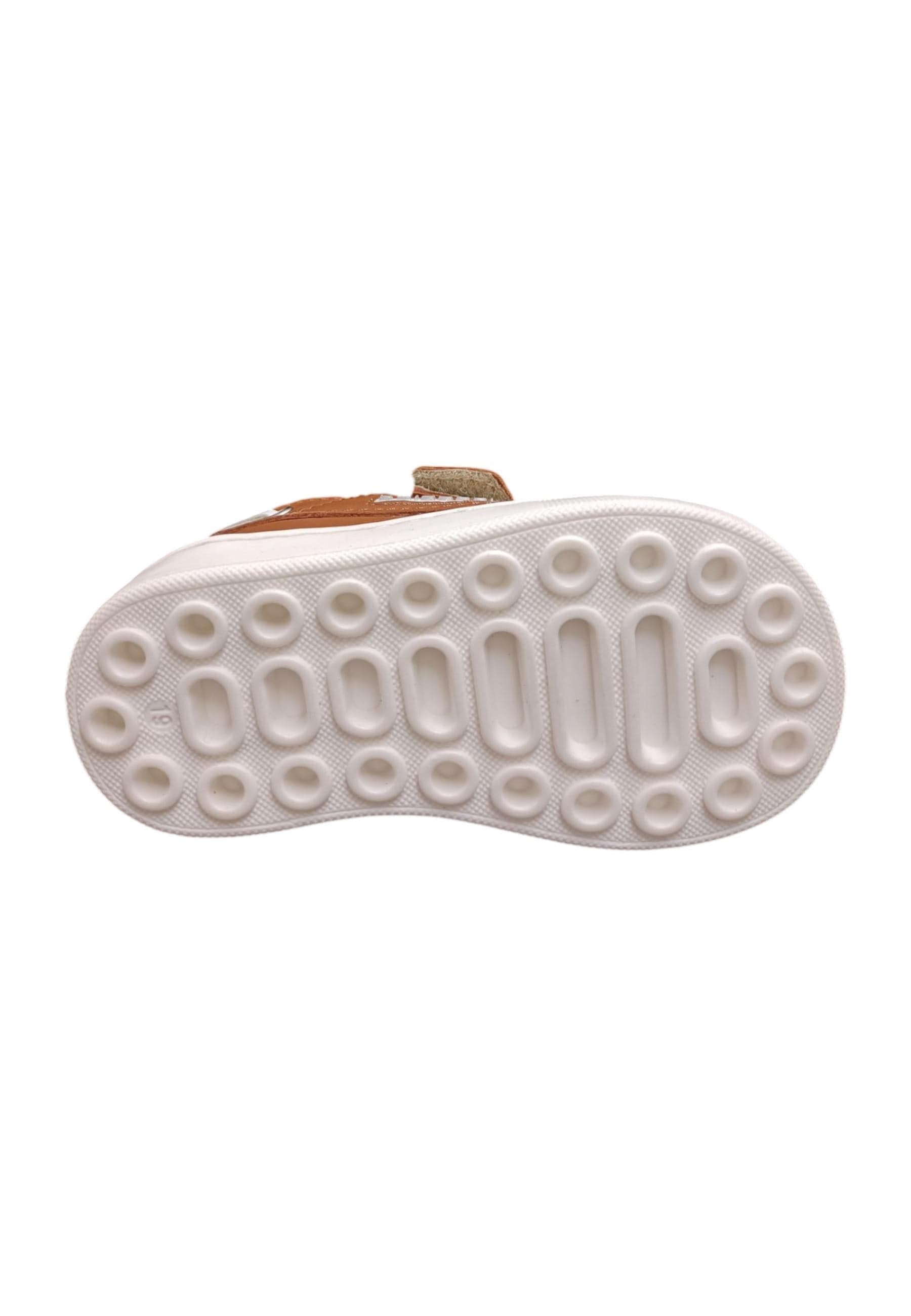Mocassino primi passi Balducci Cita marrone bianco pelle velcro anatomico - 5